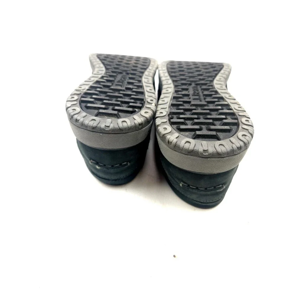 L.L. Bean All Week Slipper Mocs Men’s 12 Medium Black Leather Lambs Fur Loafer